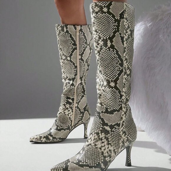 Multicolor Sexy Women's Pointed Toe Snake High Heel - Picture 3 of 5